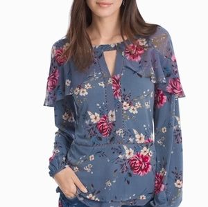 White House Black Market floral blouse